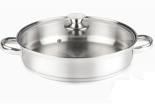 Casseruola bassa 28 cm diametro, acciaio inossidabile 18/10