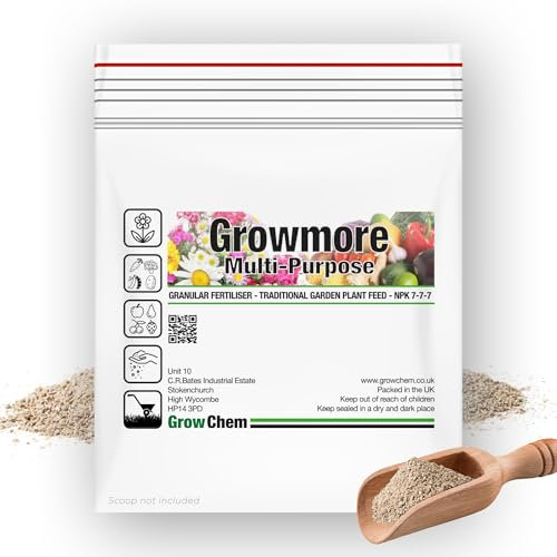 Grow Chem Growmore Fertiliser (1KG Bag) Multi-Purpose Plant Food Granules - NPK 7-7-7 Nourishes Plants with Essential Nutrients – Suitable for All Plant Types - Garden Fertiliser