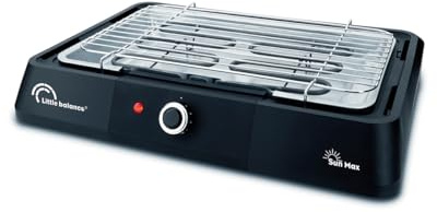 LITTLE BALANCE 8572 BBQ Sun Max Elektrogrill, Tischgrill, 5-7 Personen, XXL-Oberfläche, 2200 W, Schwarz