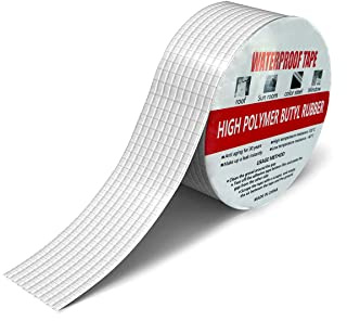 GEFONG Vattentätt Butylgummi Aluminiumfolie Tejp Längd 5m Bredd 5cm Reparationstejp för Rör Tak Ränna Inomhus Utomhus för Plast- och Metall Reparationer 1 Rulle