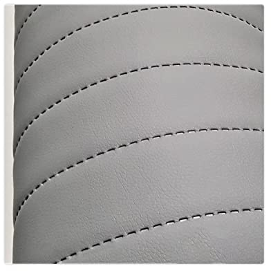 Kunstleder Meterware Stoffe zum Nähen Hellgrau Wasserdichte Polsterung (1 Stk- Breite: 140cm x Länge: 100cm) Polsterstoff Polster für Möbel Schuhe Handtaschen Steppung Streifen alle 5 cm