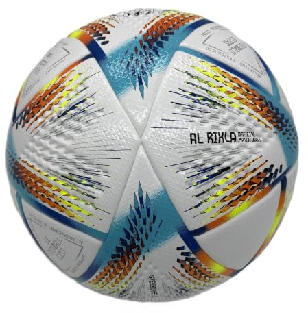 World Cup Quality Champions League Quality Soccer Ball Size 5 Thermally Bonded Match Ball with Seamless Stiching- Official Match Weight- Long Lasting Professional High Grade Leather- Pelota de Futbol