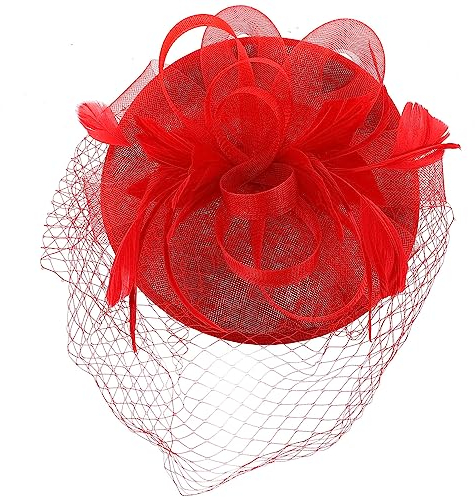 FOMIYES Fascinator Für Damen Zur Teeparty Schleier-Fascinator -Hut Für Hochzeiten Kopfschmuck Für Teepartys Kopfschmuck Für Bankette Hochzeitshut Für Damen Haarschmuck Für Braut