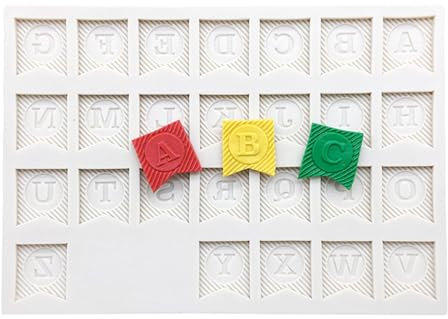 Stampi in silicone per artigianato in resina, lettere dell'alfabeto, numero, bandiera, stampo in silicone per pasta di zucchero, strumenti per la decorazione di cupcake, fondente e torte, 15,6 x 10,8