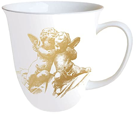 Tasse en Porcelaine Fine - Ange Doré