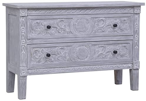 CKioict Buffetschrank modern Küchenschrank Vitrinenschrank Sideboard mit 2 Schubladen 90 x 30 x 60 cm Massivholz Mahagoni für Wohnzimmer & Schlafzimmer