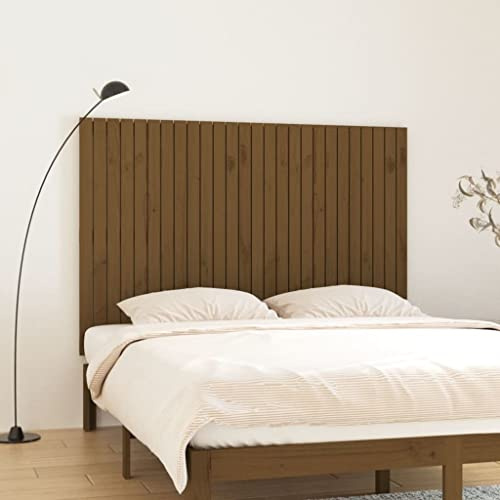 CKioict Betthaupt Wandkissen Bett Bettkopfteil Schlafzimmer Wand-Kopfteil Honigbraun 166x3x110 cm Massivholz KieferGeeignet für Schlafzimmer, Gästezimmer, Schlafsaal