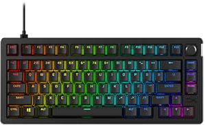 HyperX Alloy Rise 75 - Teclado Gaming mecánico, switches Red, Hot Swap en Caliente, Formato 75%, Carcasa magnética Intercambiable, Negro (QWERTY Español)