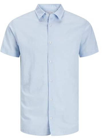 Jack & Jones Jjebreeze SS Sn Chemise à Manches Courtes pour Homme, Chambray Blue., XS