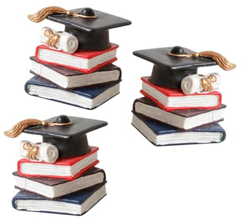 BCOATH 3stücke Teiliges Abschlussfeier Cupcake Topper Mit Doktorhut Und Gestapelten Büchern Dekoration Für Graduation Party Kreative Kuchendeko Für Feiern