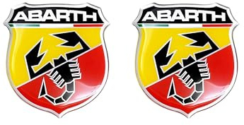 Auto Emblèmes pour Abarth 28 X 22mm,Logo Insigne Emblème Autocollant Décalcomanies D'insigne Capot Décoratif Badge Tronc Logo Style Accessoires