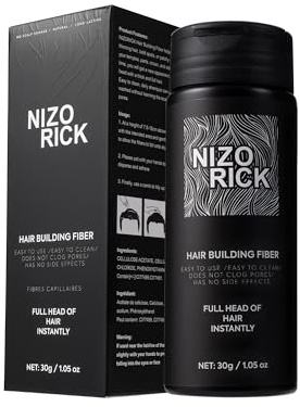 Poudre Densifiante Cheveux Noir 30g,Fibre Capillaire Pour Une Chevelure Instantanément Plus Dense Et Plus épaisse Tenue Longue Durée