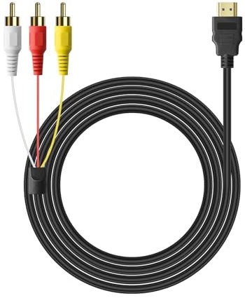 Powice HDMI auf Chinch Kabel 1,5 Meter, HDMI auf Cinch Kabel Audio für Heimkino Präsentationen Streaming, Die Signalkodierung und Dekodierung Nicht Unterstützen