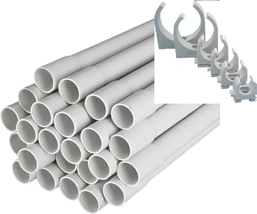 sanos-elektroshop Gewiss VPE Pipes with Clamping Clamps, M16-M40, 14-74 m, Grey (M50-10m)