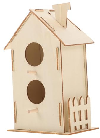 BESPORTBLE Vogelhaus Aus Holz Zum Bemalen Basteln Für Jungen Und Mädchen Unvollendetes Unbemaltes Miniaturhaus