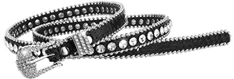 ESTCNK Glitzernder Taillengürtel für Bankett, Idol-Kostüm, Schmuck, Taille, Theaterkostüm, ultra-blinkender Taillengürtel für Jeans, Einreihig, schwarz, 110 cm