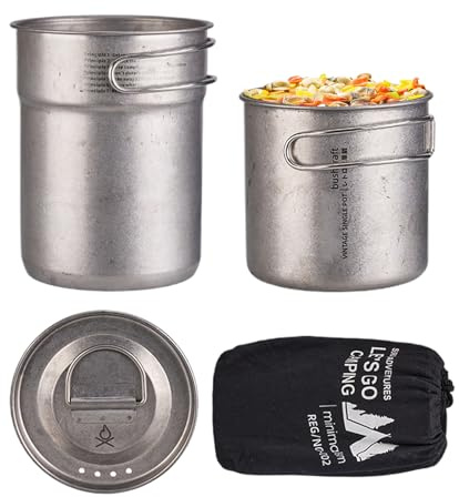 Grytset set – camping köksredskap set utomhus set | Camping köksset och köksredskap set | vikbara kastruller med handtag för husbil, camping, bushcraft, resor, nödsituationer