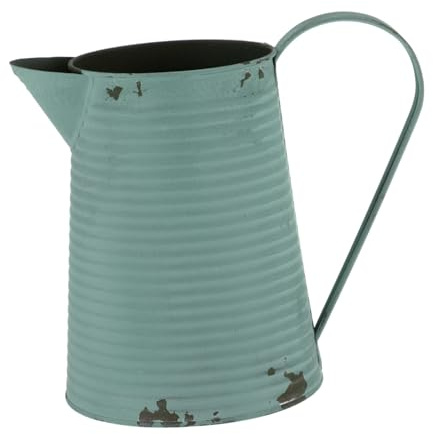 Outanaya Vase Rustique en Fer Vintage pour Décoration Intérieure et Extérieure, Pot à Fleurs Métal Anse, Jardinière Shabby Chic pour Maison, Balcon et Jardin, Seau Couleur Aléatoire