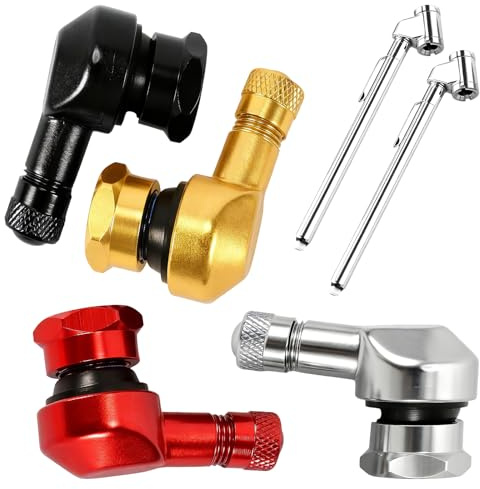 4pcs Motorcycle Valve Stem Replacement Kit with 2pcs Pencil Low Pressure Tire Gauge for Daily Riding, Road Trips, Off-Road Adventures - Perfect for Motorcyclists, Bike Owners, DIY Enthusiasts