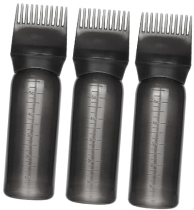 LALADEFIEE Botella Aplicadora de Aceite para Cabello 160ml, Pack de 3 Piezas, Material Pp, Diseño Elegante y Simple, Adecuado para Aplicar Tinte de Raíz Precisión y Fácil de Transportar