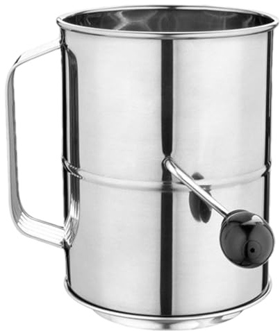 Setaccio di Farina - Setaccio da Forno in Metallo Resistente, Coltivatore Portatile per Ingredienti Secchi | Strumento Efficiente per Mescolare Cacao, Zucchero, Spezie, Condimenti A Velo, Pancake