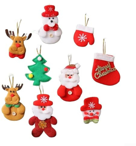 Weihnachtsbaum Anhänger Filz Deko Set mit Weihnachtsmann Schneemänner Rentier Designs für Ferienhaus und Baumschmuck 10 Stück 20 30 Stück (20 Packungen mit je 2 Stück)