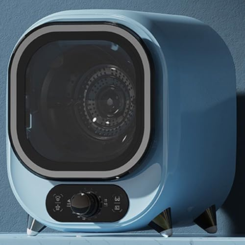 Capacity Compact Portable Spin Dryer, Small Portable Condenser Tumble Dryer with Stainless Steel Tub, 0.8kg Load Capacity, for Counter Top or Wall Mounted Use Blue