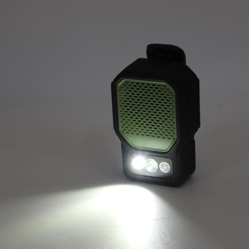 Jectse Haut-Parleur Portable avec Lampe de Poche, Lumière LED 5 W 5060 LM, 3 Niveaux de luminosité, Projecteur Lumière Rouge, Haut-Parleur Bluetooth Portable avec USB C pour Les (Green)