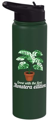 Grow with The Flow Monstera Deliciosa Variegated House Plant Stainless Steel Insulated Water Bottle