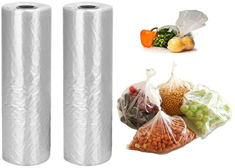 Alitamei 12 x 20 inches Plastic Produce Bag,2 rolls,350 Bags/Roll,Food Storage Bags,Clear Plastic Produce Bag,Suitable for Fruits, Vegetable, Bread,Food Storage