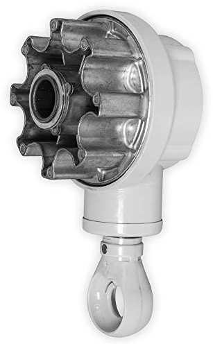 DIWARO.® | Kegelradgetriebe für Markisen | 3:1 | RAL 7035 | Öse grau | für 78mm Nutrohr | Markisengetriebe