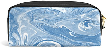 Domoko Marmor Textur PU Leder Pen Pouch Federmappe Fall Make-Up Kosmetik reisen Schule Tasche