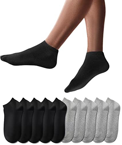 YouShow Sneaker Socks Men Women 10 Pairs Short Half Socks Quarter Cotton Unisex