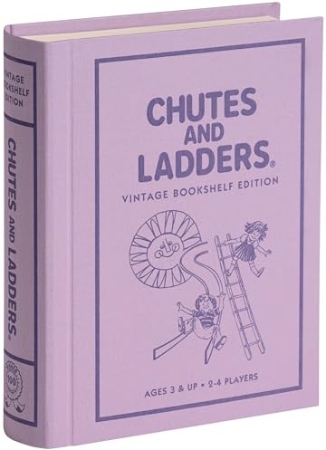 WS Game Company Chutes and Ladders Vintage Bookshelf Edition, Decorative Library Case with Slipcover, Nostalgic 1979 Design, Family Board Games for Collectors & Kids Ages 3+