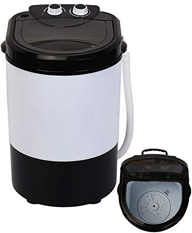 Mini Single Cylinder Washing Machine, Portable Knob Operated Small Electric Washing Machine, Household Washing Machine with Drain Basket for Washing, 4.5kg Capacity