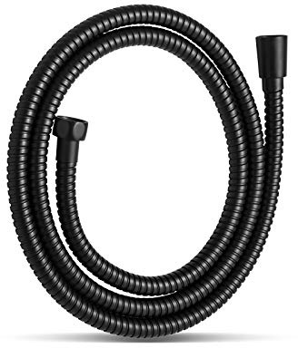 OFFO Shower Hose, Kink Free Stainless Steel Shower Hose Attachment Electroplating Handheld Shower Head Hose Flex Hoses Extension with Brass Insert & Nut for Pet Bathing Cleaning 60 in, Matte Black