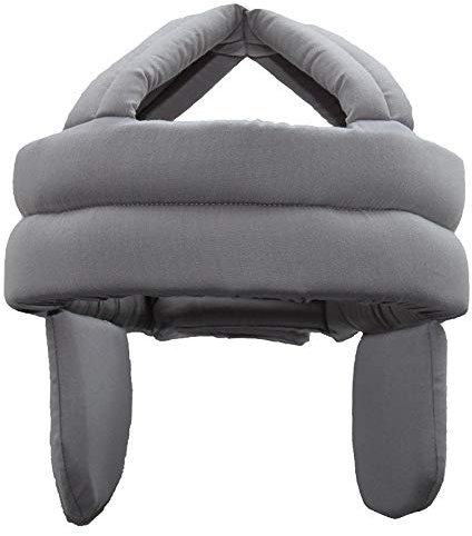 Qchomee Casque de Protection pour Personnes Âgées, Casque de Sécurité Anti-Chute, Chapeau de Protection de Tête Coton Respirant, Chapeau Anti-Collision, Taille Ajustable, Gris, Fermeture Velcro