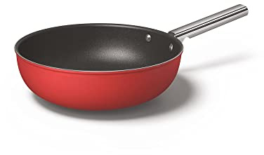 SMEG CKFW3001RDM, Non-stick Wok 50's Style, Red