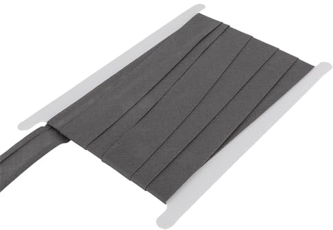 Schrägband aus 100 % Baumwolle, 13 mm, 25 mm breit, 25 mm breit, 25 m lang, Grau