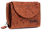 Chunkyrayan Echtleder Damen Geldbörse Hochwertig Vintage RFID Schutz inklusive Leder Schlüsselanhänger GB-3 Brown Flower