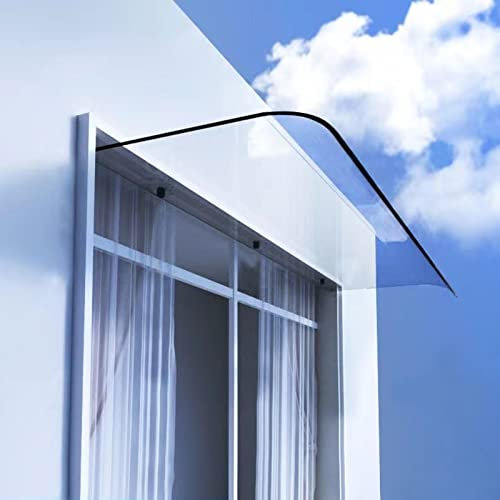 Zlovne Marquise Porte d'Entrée,Auvent de Fenêtre en Polycarbonate Transparent UV Protection,Auvent de Porte et Fenêtres Épaissi Imperméable,Marquise Solaire Abri Banne Incurvé (40x90cm/16 x35)