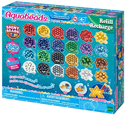 Aquabeads Shiny Bead Pack, Multicolour, Art & Craft Bead kit 31995