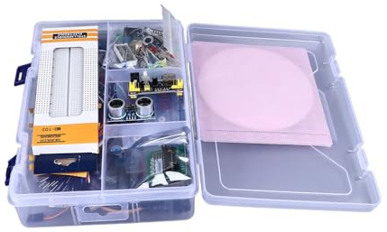 Naroote Electronic Components Kit, Temperature Humidity Sensor 830 Breadboard Electronics Starter Kit with LED Light for Beginners