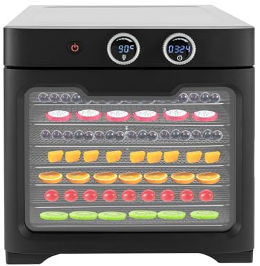 vinnyooc 800W Déshydrateur Alimentaire Avec 8 Plateaux Déshydrateur Électrique Déshydrateur Acier Inoxydable Machine À SéCher Les Fruits Séchoir À Aliments 20~90℃ Avec Minuterie 24h Viande Fruits
