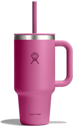 HYDRO FLASK - Travel Tumbler 946 ml (32 oz) with Closable Press-In Straw Lid - Stainless Steel - Double Wall Vacuum Insulated - Splash resistant lid - Reef