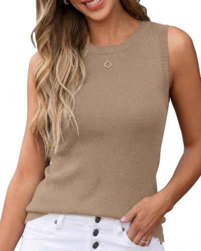 Arach&Cloz Women's Sleeveless Sweater Vest Business Casual winter Tank Top