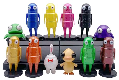 Jiumaocleu Anime-spel REPO-figur statyset 12 st färgglada tecknade modeller mini REPO actionfigur tårtdekoration gåvor för fans 3,5–8,5 cm