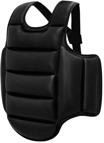 Cunlvyyds Boxing Body Protector, Reversible Chest Guard, Martial Arts Belly Protection Pad, Black & White Boxing Body Pad 160-180cm