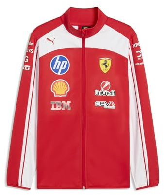 PUMA Scuderia Ferrari F1 2026 Men's Team Softshell Jacket - Red | Unisex regular fit, Design emphasizes white and red heritage colours, All the latest team and partner logos