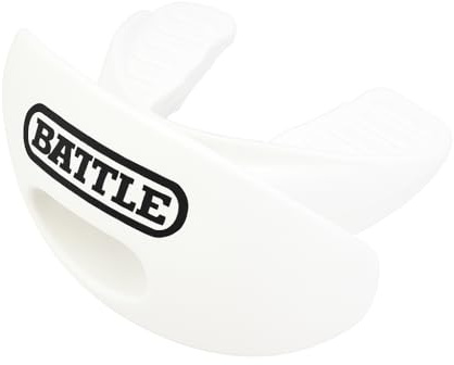 Battle Oxygen Lip Protector Mouthguard – Football and Sports Mouth Guard – Maximum Oxygen Supply – Mouthpiece Fits with or Without Braces – Impact Shield Protects Lips and Teeth